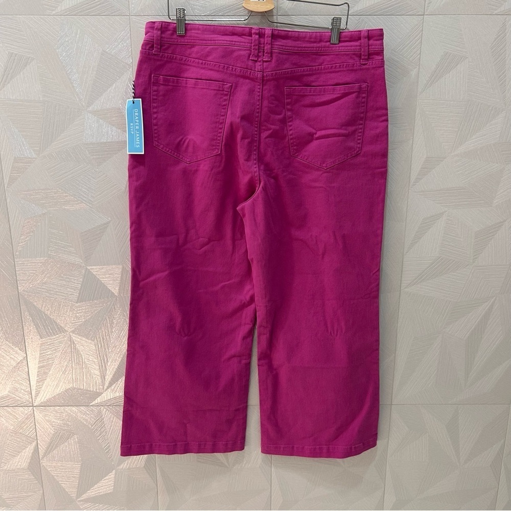 NWT Draper James RSVP Slash Pocket Wide Leg Jeans Size 18 Pink Orchid Brand New - Picture 7 of 7
